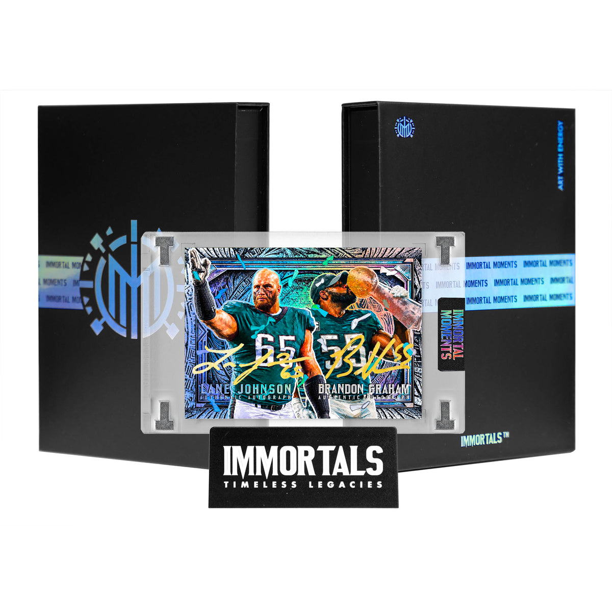 IMMORTAL MOMENTS™ LANE JOHNSON X BRANDON GRAHAM "BUILT TO LAST" LII CHAMPIONS SET