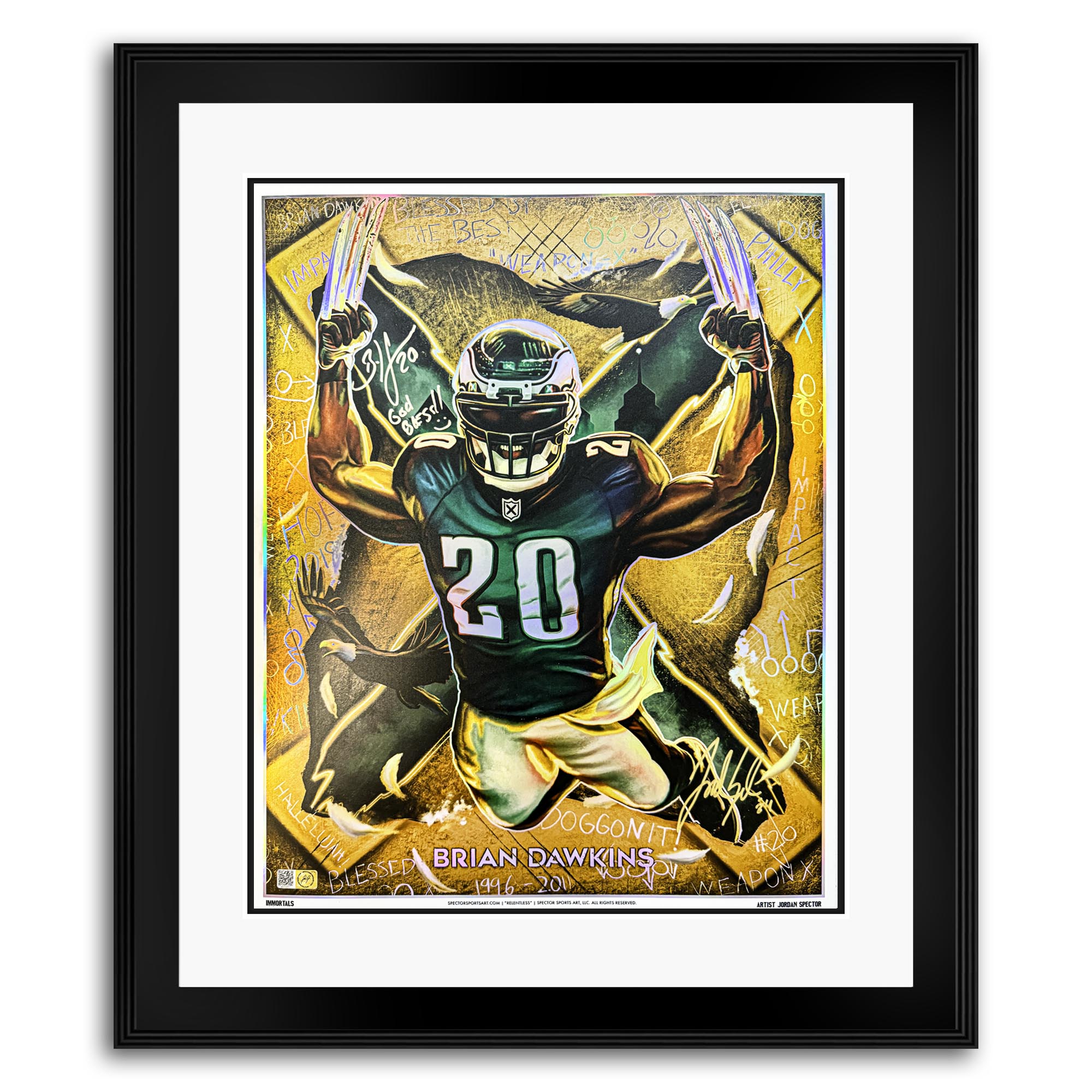 IMMORTALS™ BRIAN DAWKINS "RELENTLESS" LEGACY FINE ART EDITION – DUAL AUTOGRAPH