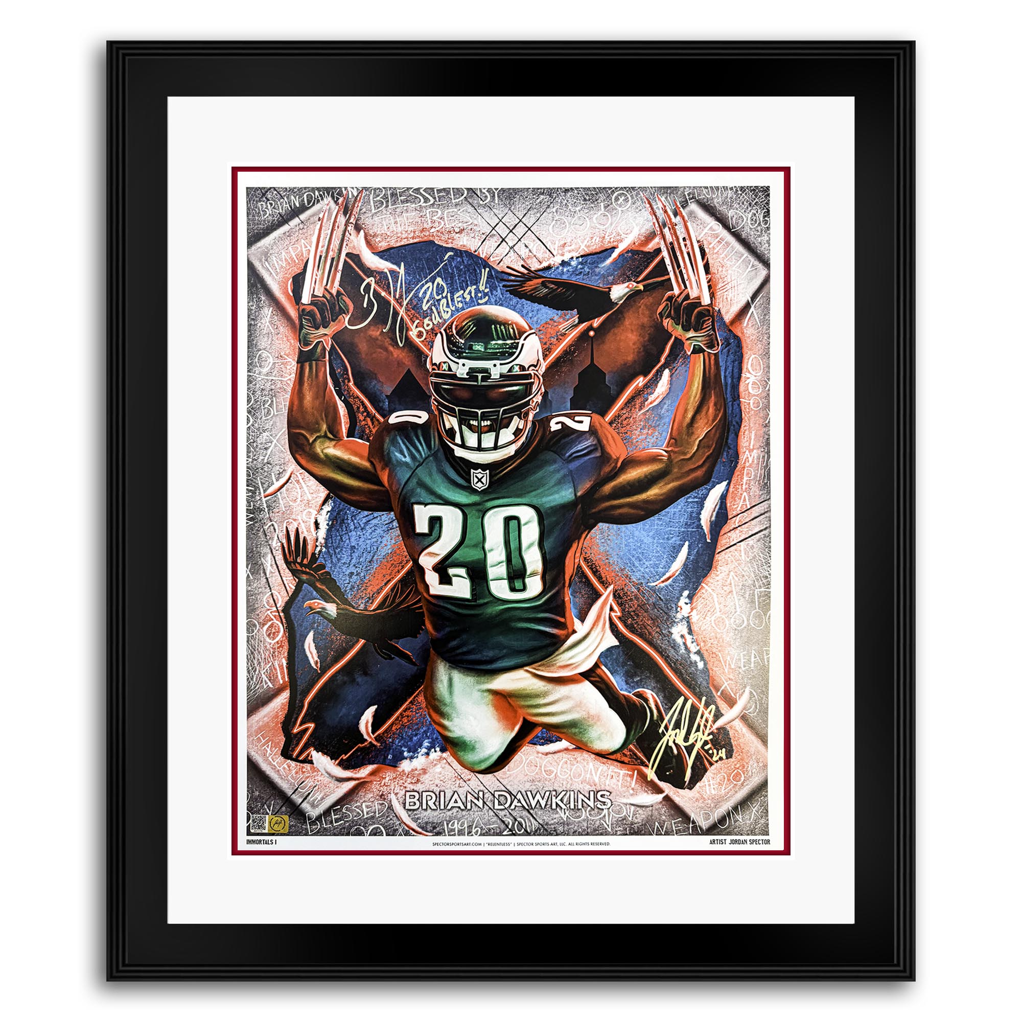 IMMORTALS™ BRIAN DAWKINS "RELENTLESS" LEGACY FINE ART EDITION – DUAL AUTOGRAPH