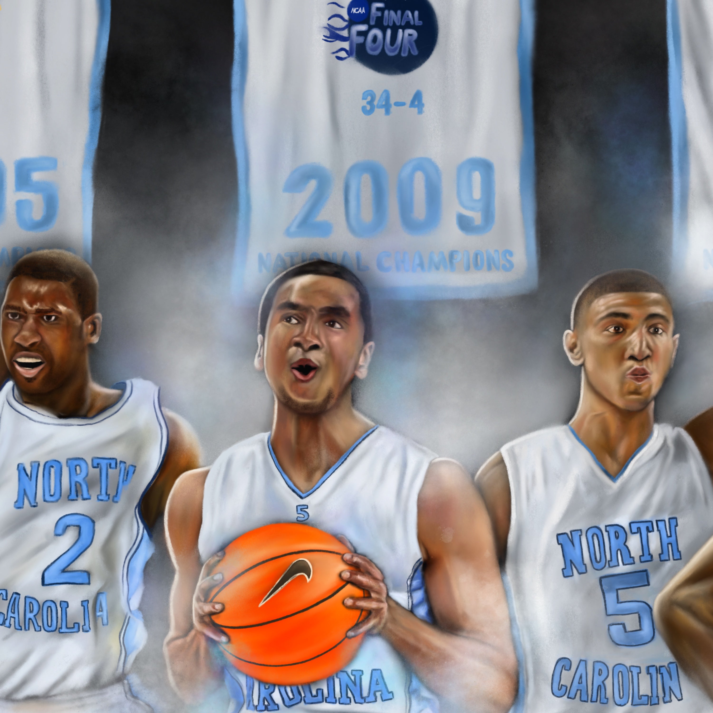 Roy Williams UNC "Point Guard Dynasty" - Spector Sports Art -