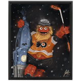 Gritty “GRITIZENS” Philadelphia Flyers - Spector Sports Art - 16 X 20 Canvas / Framed