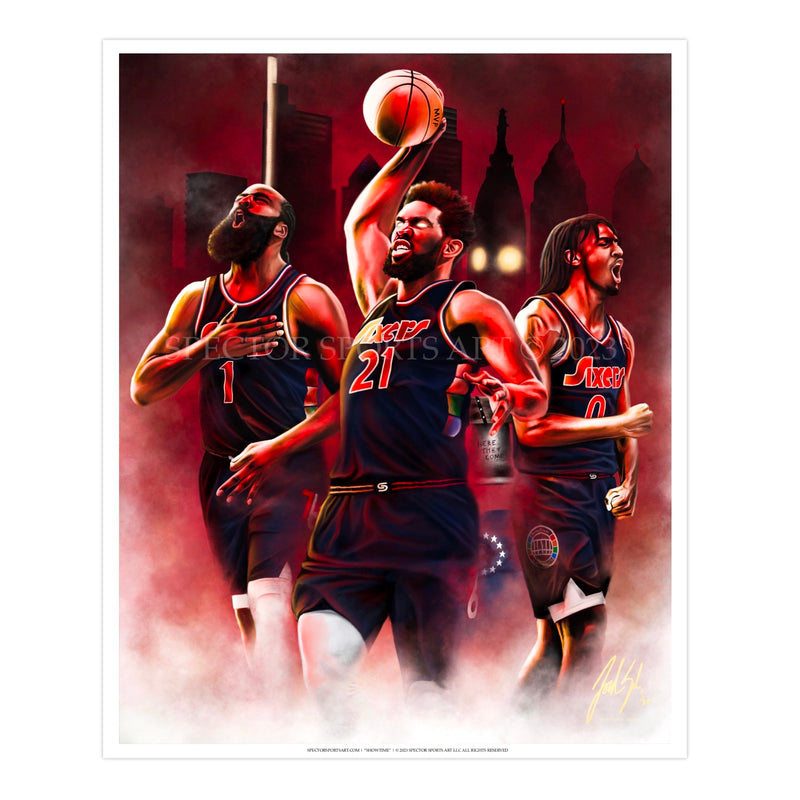 Sixers “Process Reloaded” - Spector Sports Art - 16 X 20 Art Print / Unframed