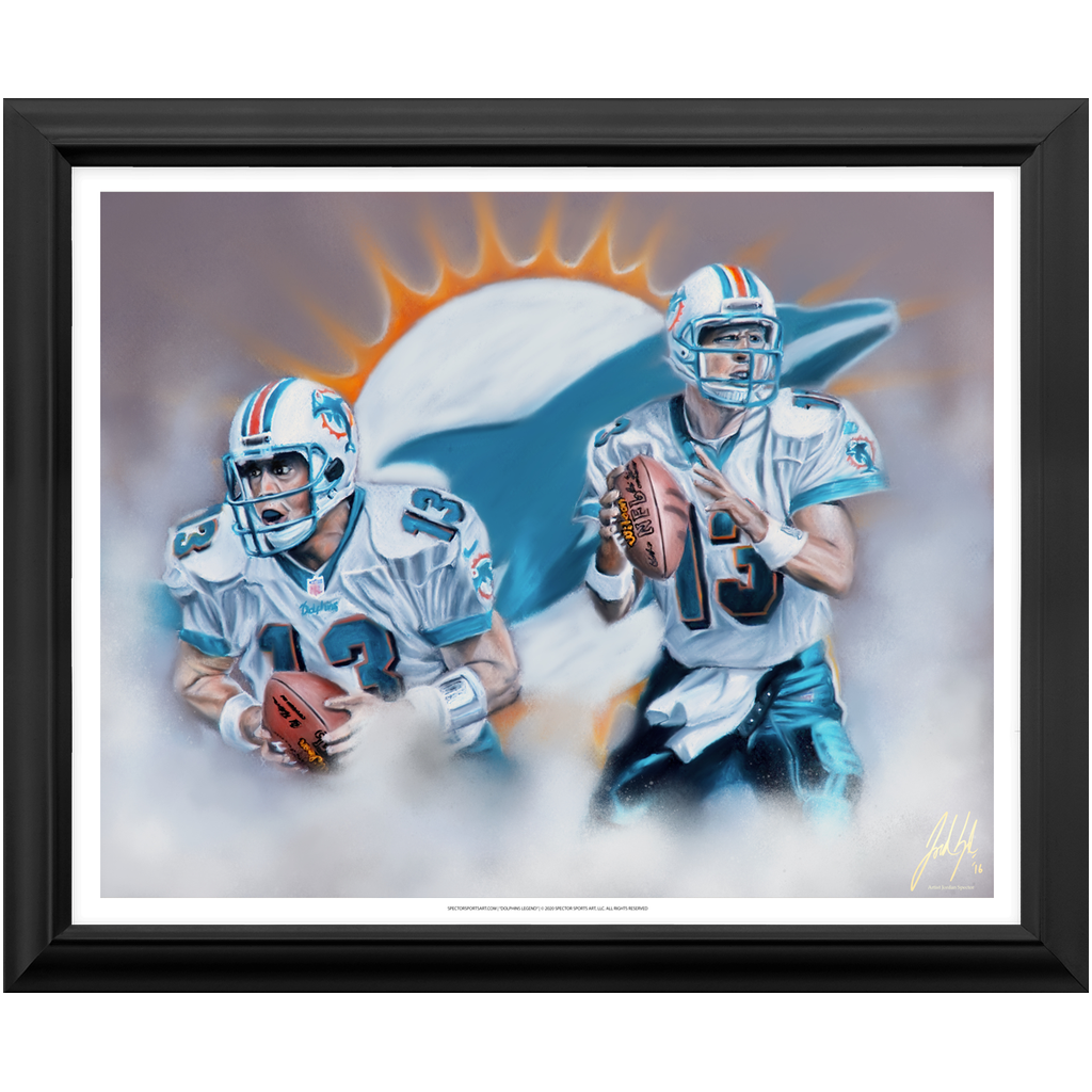 Painting Dan Marino on an autographed Miami Dolphins jersey