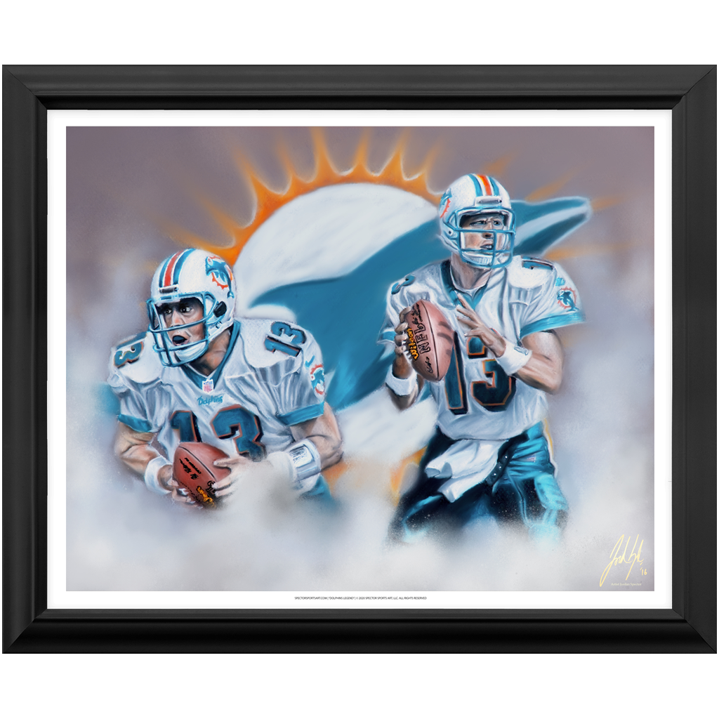 Dan Marino "Dolphins Legend" - Spector Sports Art - 16 X 20 Art Print / Framed