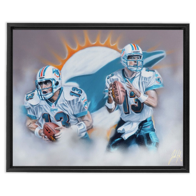 Dan Marino "Dolphins Legend" - Spector Sports Art - 16 X 20 Canvas / Framed