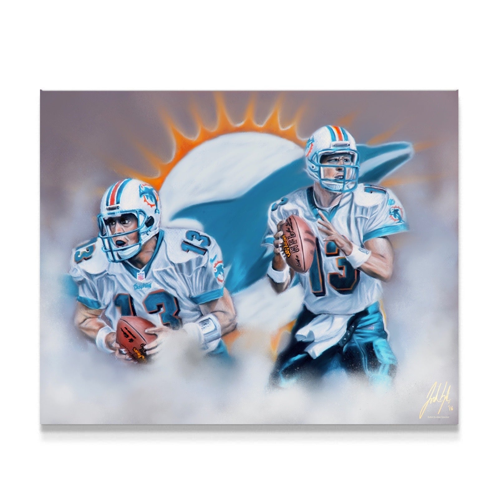 Dan Marino "Dolphins Legend" - Spector Sports Art - 16 X 20 Canvas / Unframed