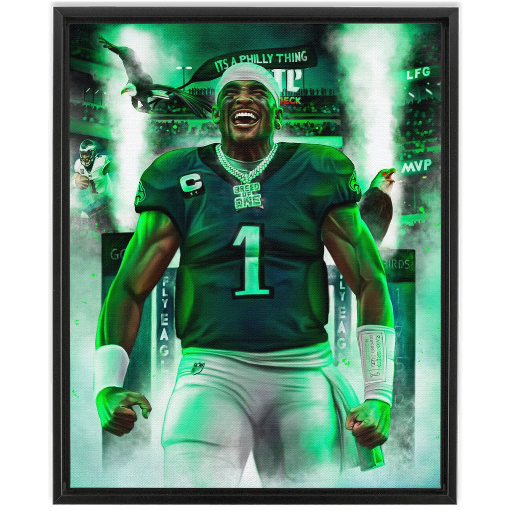 Jalen Hurts “Breed Of One” - Spector Sports Art - 16 X 20 Canvas / Framed