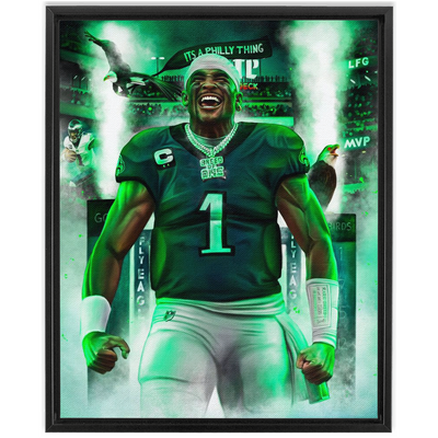 Jalen Hurts “Breed Of One” - Spector Sports Art - 16 X 20 Canvas / Framed