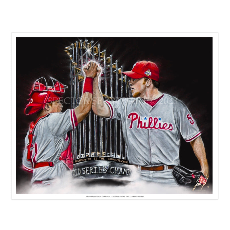 Philadelphia Phillies "Dynamic Duo" - Spector Sports Art - 16 X 20 Art Print / Unframed