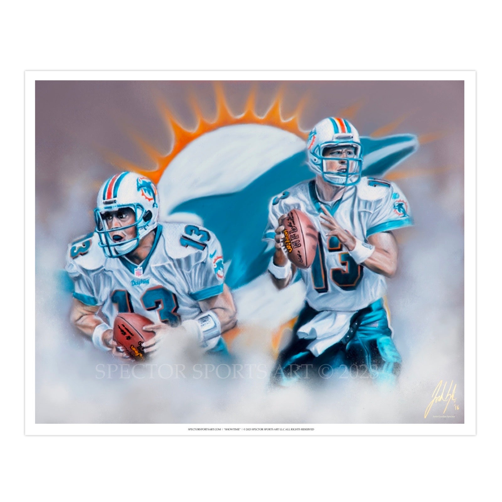 Dan Marino "Dolphins Legend" - Spector Sports Art - 16 X 20 Art Print / Unframed