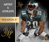 Hand Signed Brian Dawkins "WEAPON X" Art Print - Spector Sports Art -