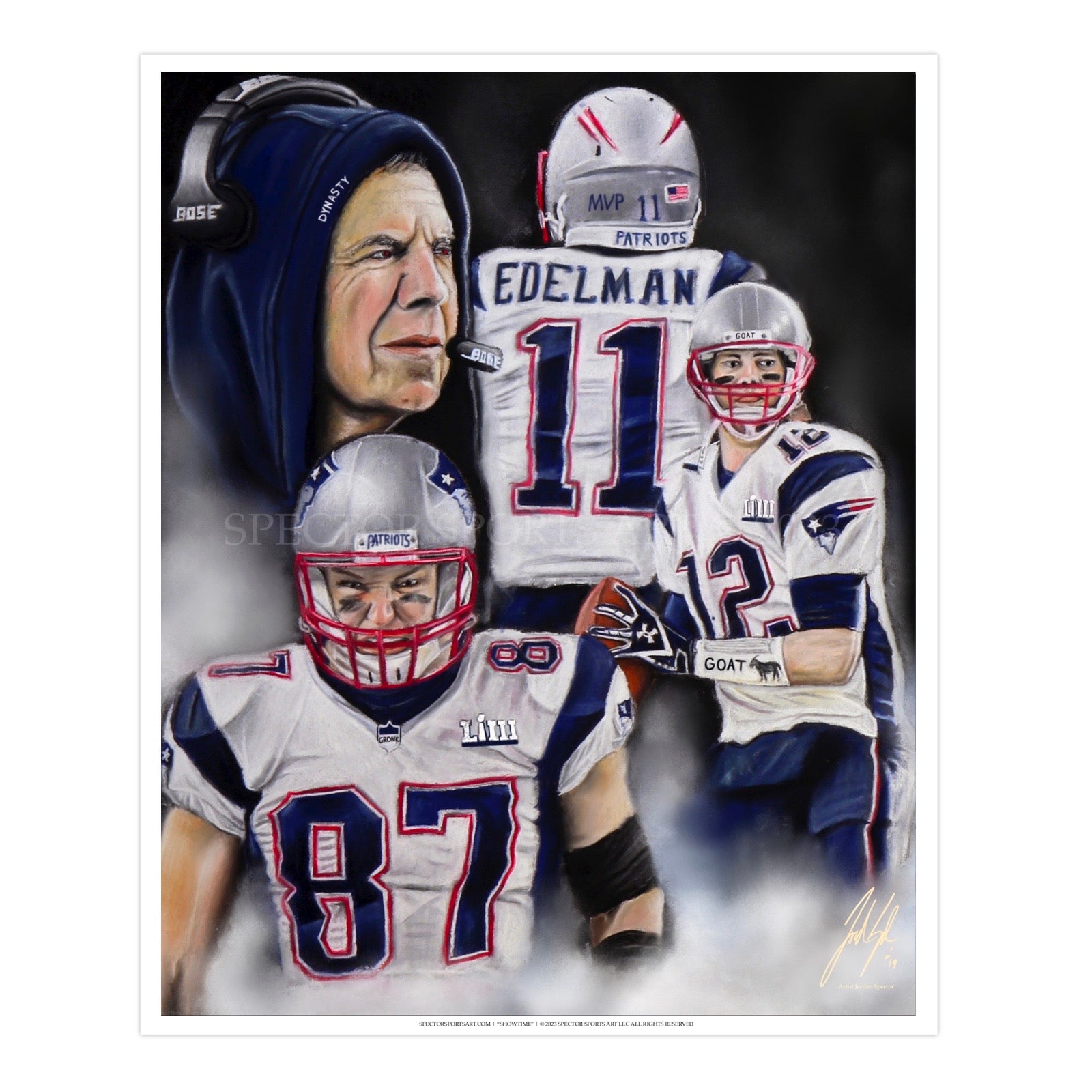 Patriots "The Dynasty" - Spector Sports Art - 16 X 20 Art Print / Unframed