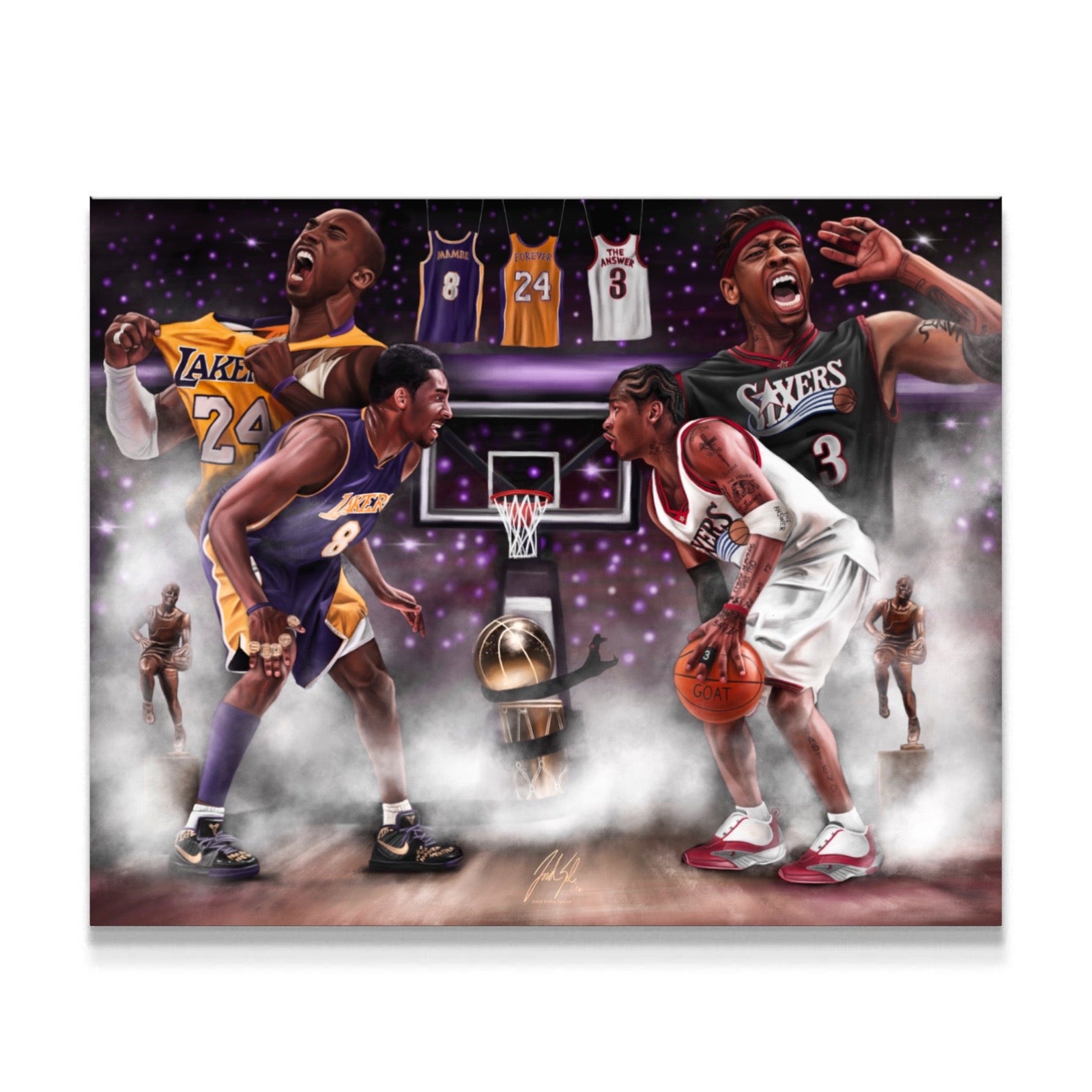 Mamba vs. The Answer “ Pound For Pound” - Spector Sports Art - 16 X 20 Canvas / Unframed
