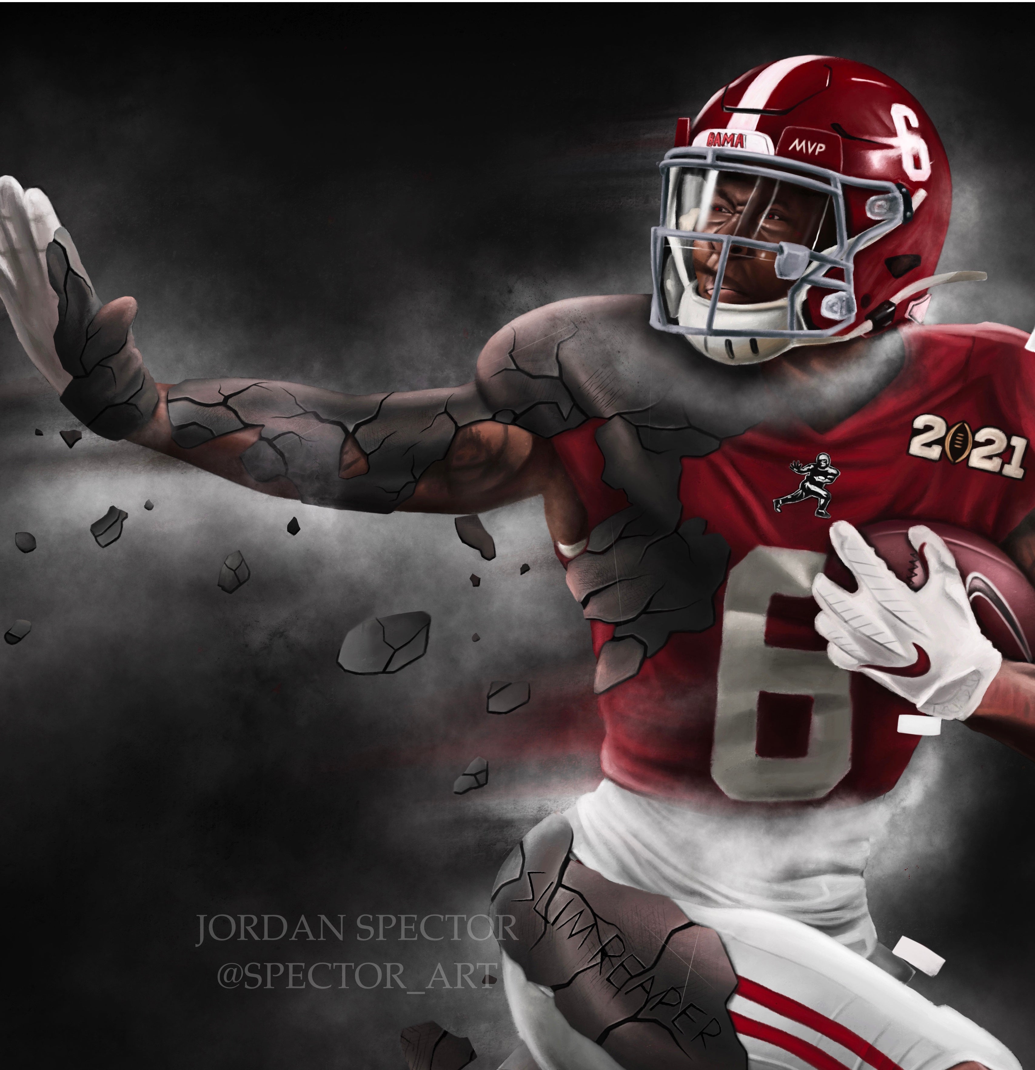 Devonta Smith "The Slim Reaper" - Spector Sports Art -