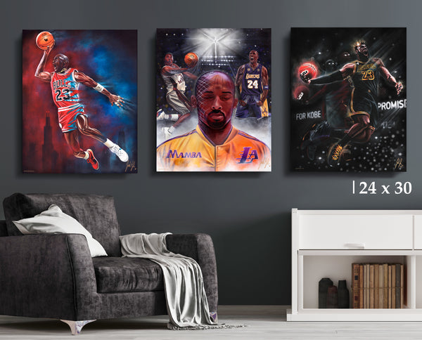 NBA Legends Bundle - Canvas Collection - Spector Sports Art - 24 X 30 Canvas (20% OFF)