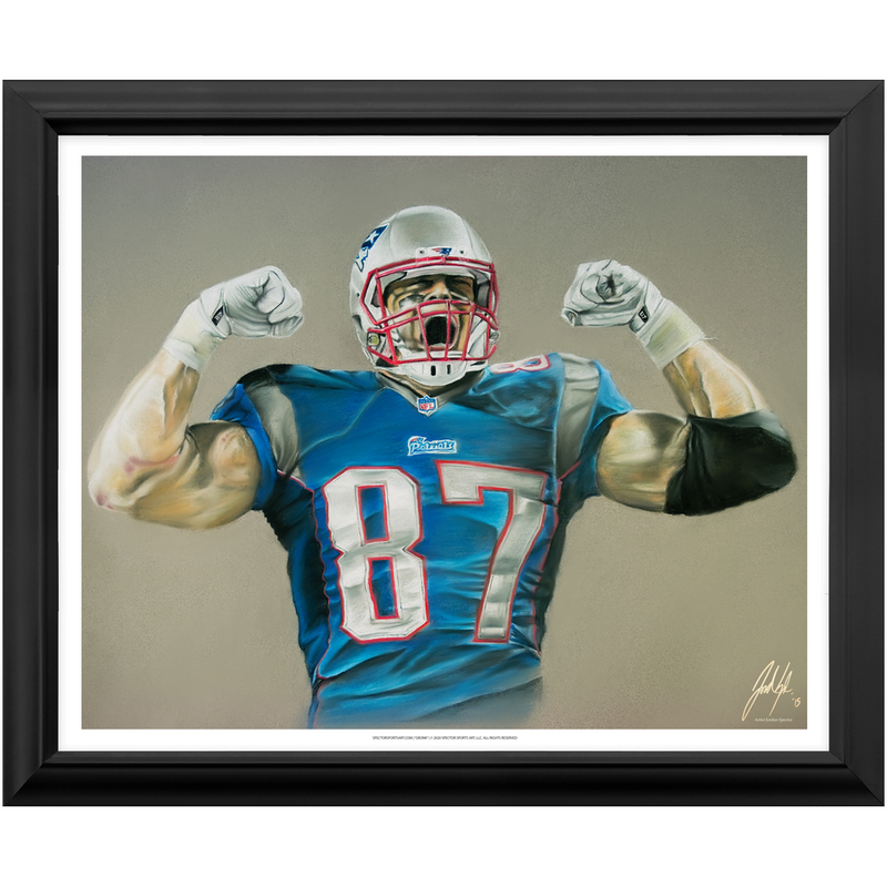 Rob Gronkowski "Gronk" - Spector Sports Art - 16 X 20 Art Print / Framed