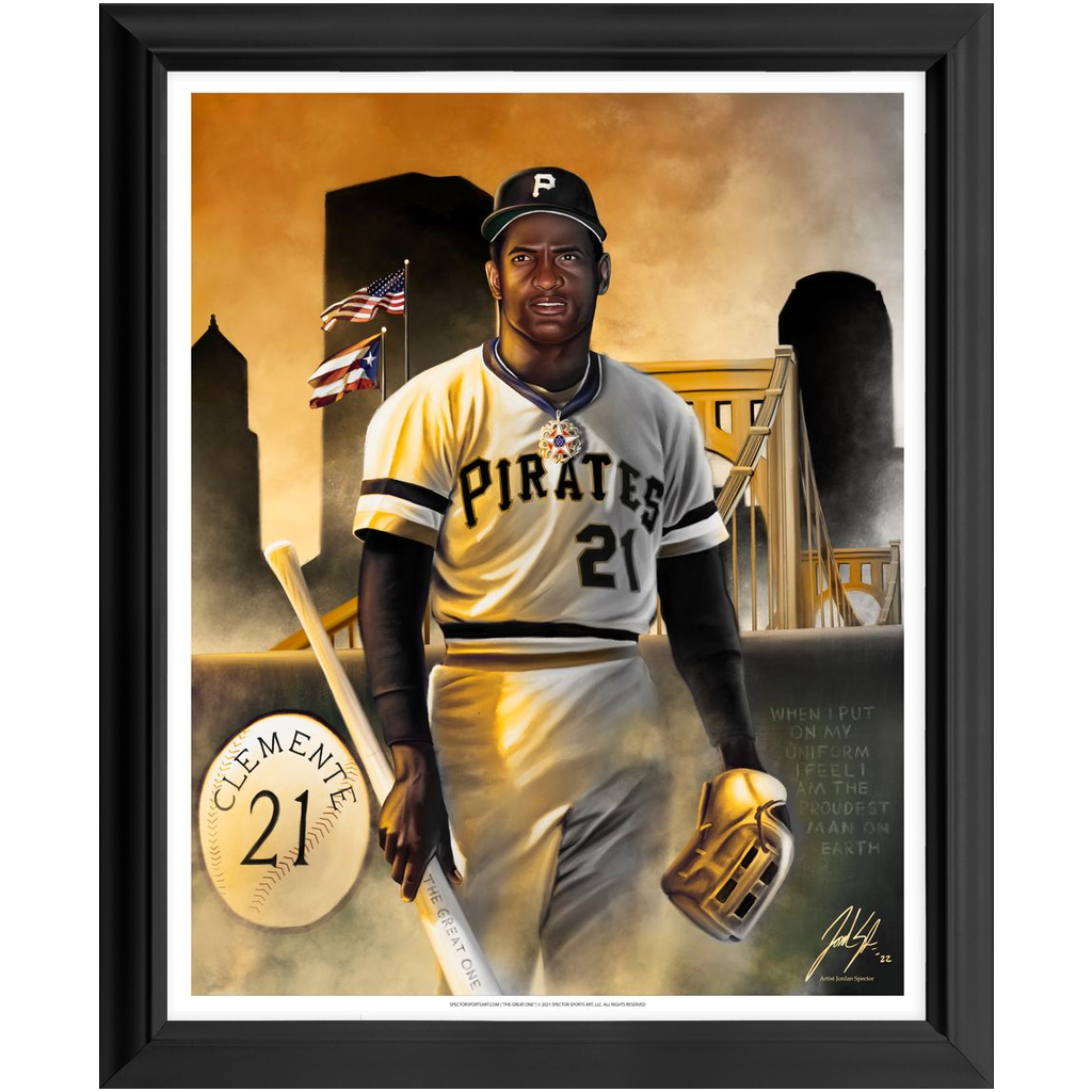  Buyartforless Canvas Roberto Clemente on Deck by