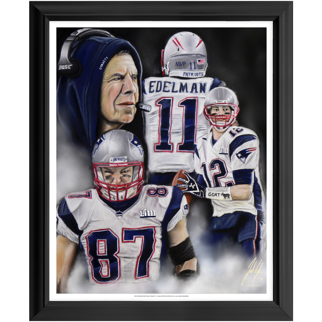 Patriots "The Dynasty" - Spector Sports Art - 16 X 20 Art Print / Framed