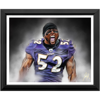 Ray Lewis "Gridiron Legend" - Spector Sports Art - 16 X 20 Art Print / Framed