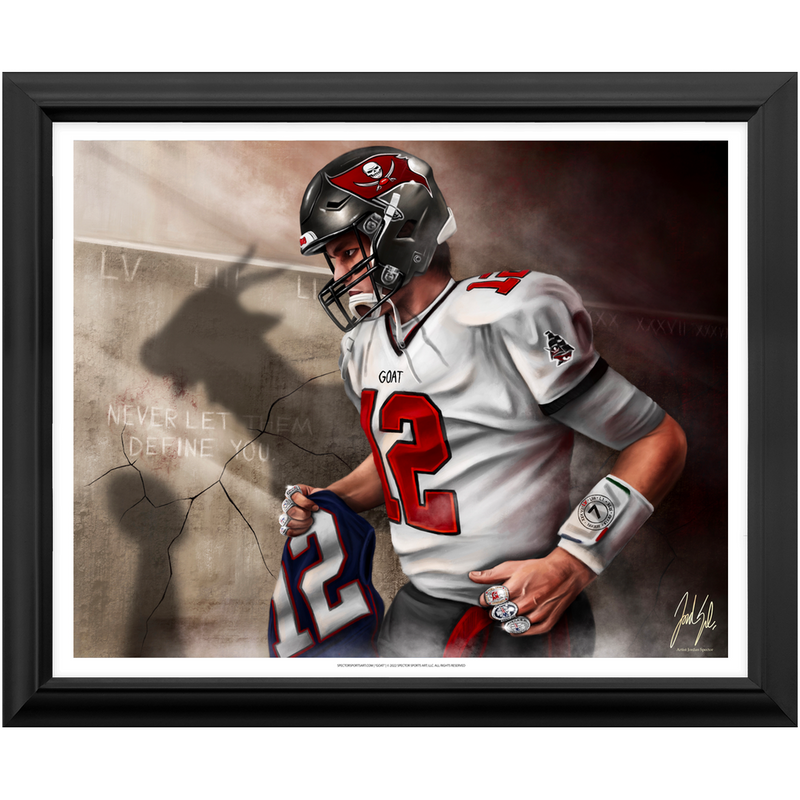 Tom Brady “GOAT” - Spector Sports Art - 16 X 20 Art Print / Framed