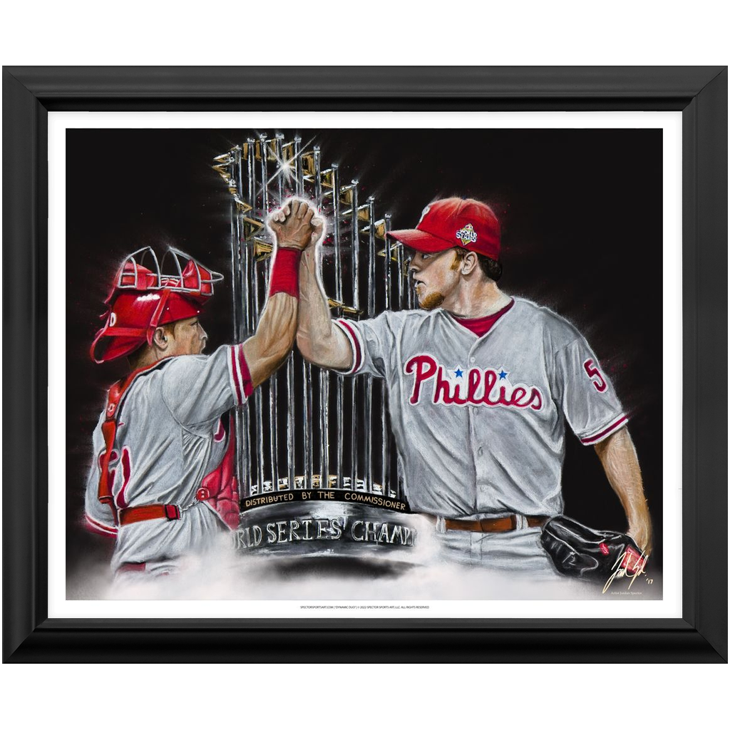 Philadelphia Phillies "Dynamic Duo" - Spector Sports Art - 16 X 20 Art Print / Framed