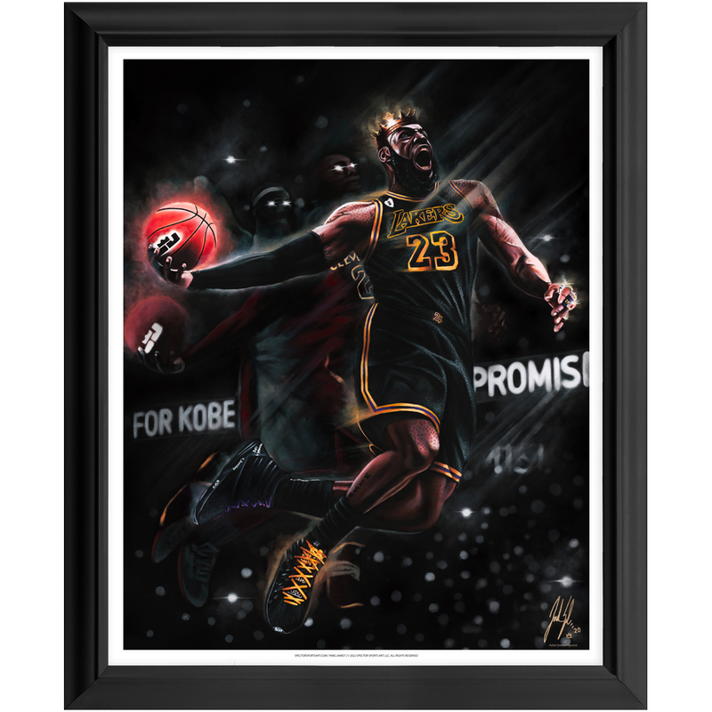 King James “King Me” - Spector Sports Art - 16 X 20 Art Print / Framed