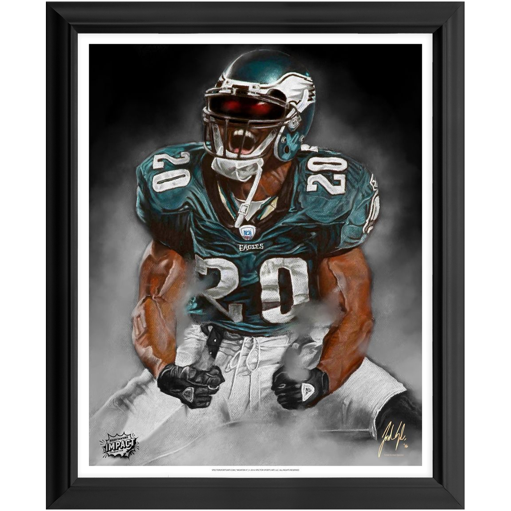 Brian Dawkins Signed 16x20 Philadelphia Eagles Black Jersey Photo