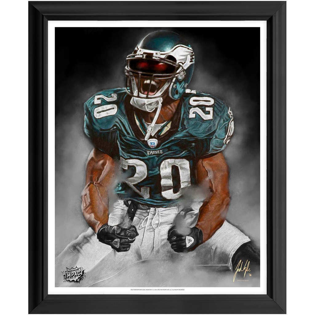Hand Signed Brian Dawkins "WEAPON X" Art Print - Spector Sports Art -