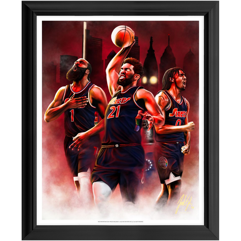 Sixers “Process Reloaded” - Spector Sports Art - 16 X 20 Art Print / Framed