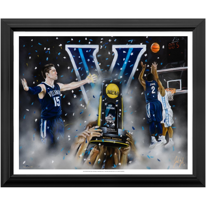 Villanova 2016 National Champions "The Shot" - Spector Sports Art - 16 X 20 Art Print / Framed