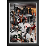 Philly Sports "Broad Street Boys" - Spector Sports Art - 16 X 24 Art Print / Framed