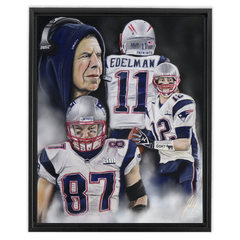 Patriots "The Dynasty" - Spector Sports Art - 16 X 20 Canvas / Framed