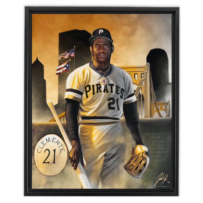 Roberto Clemente “The Great One” - Spector Sports Art - 16 X 20 Canvas / Framed