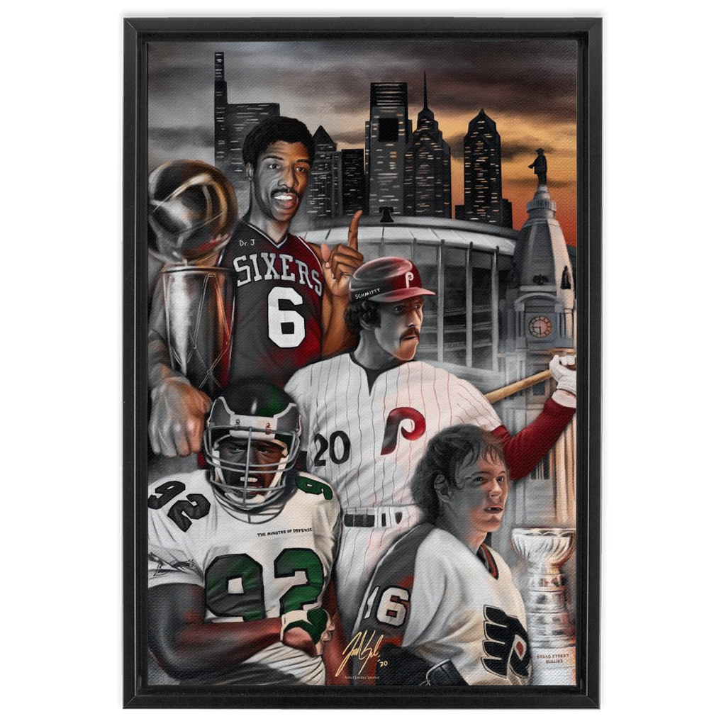 Philadelphia Sports Skyline Brian Dawkins And Mike Schmidt's