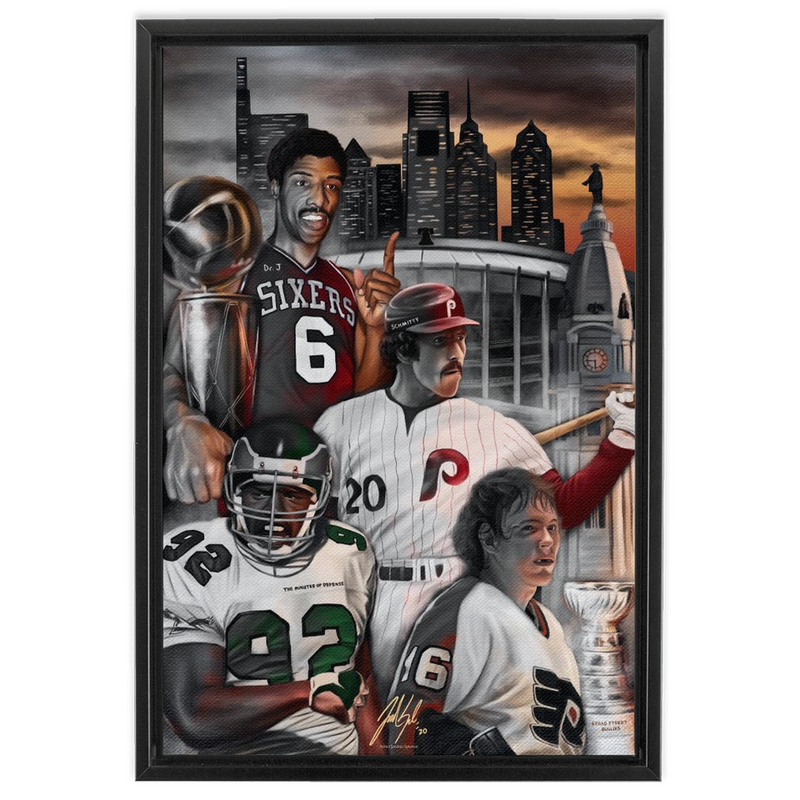 Philly Sports "Broad Street Boys" - Spector Sports Art - 16 X 24 Canvas / Framed