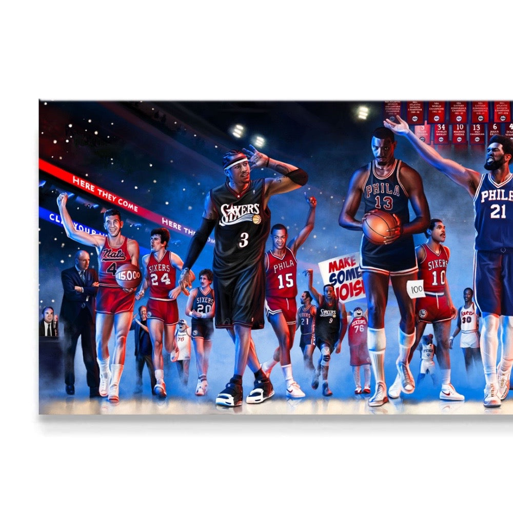 Sixers Legacy "Here They Come" - Spector Sports Art -