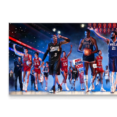Sixers Legacy "Here They Come" - Spector Sports Art -