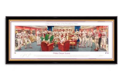 Philadelphia Phillies Dream Scene By Jamie Cooper - Spector Sports Art - 8 X 20 Lithograph / Legacy Frame | Black and Gold