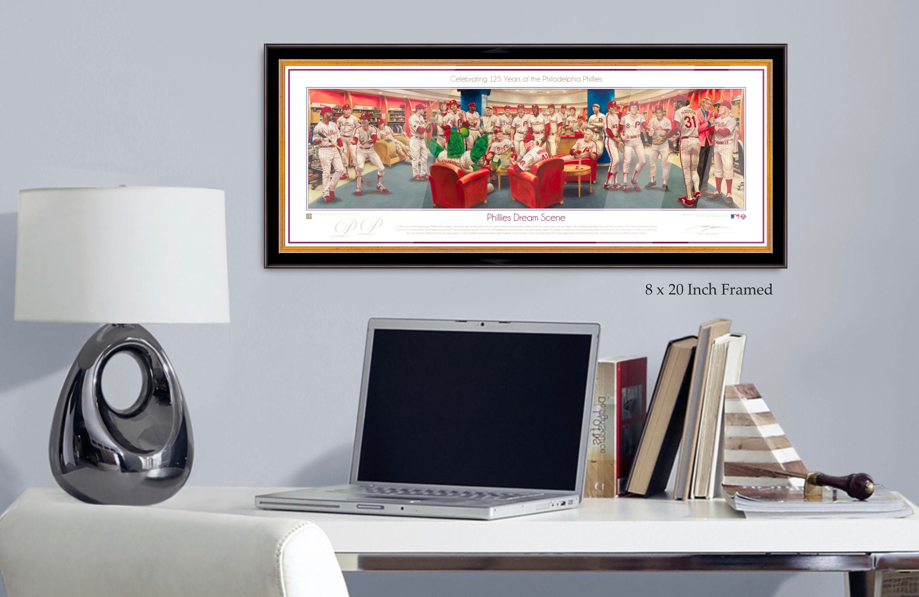 FRAME UPGRADE | 8x20 OR 15x39 - Spector Sports Art - 8 X 20 Art Print / Legacy Frame | Black and Gold