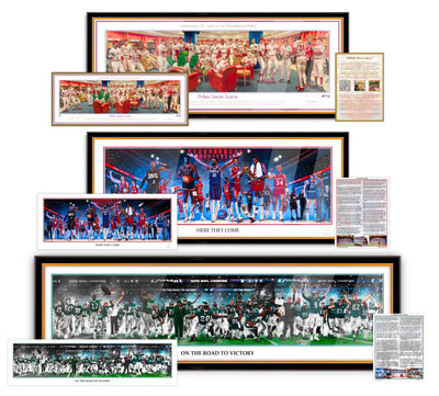 Philly Sports Legacy Collection - Spector Sports Art - Legacy Collection / Large Lithograph / Legacy Frame | Black and Gold