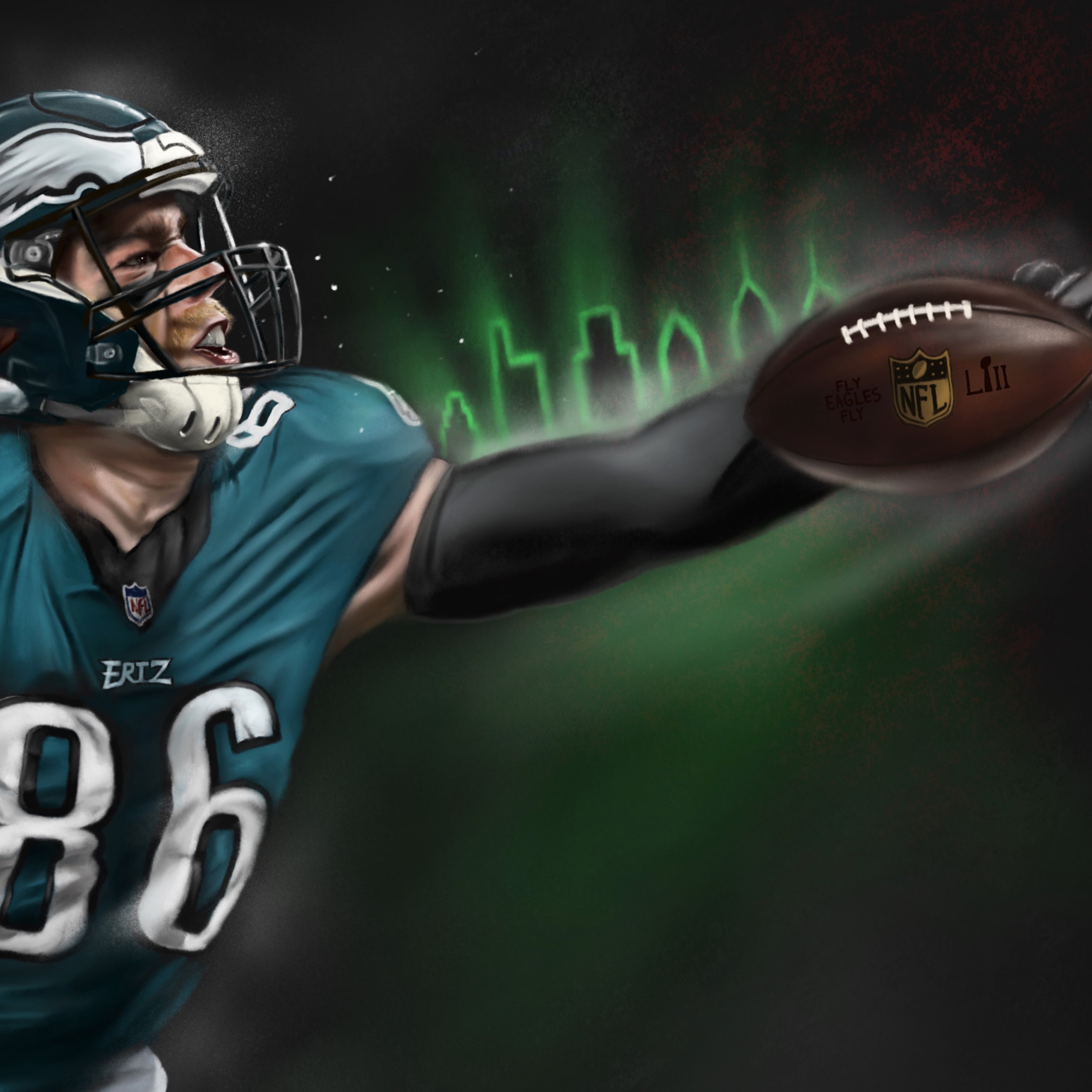 Zach Ertz "Believe" - Spector Sports Art -