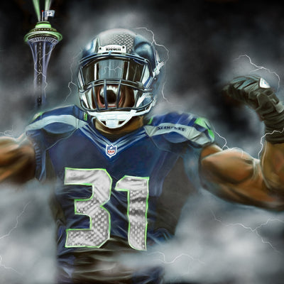 Kam Chancellor "Bam Bam Kam" - Spector Sports Art -