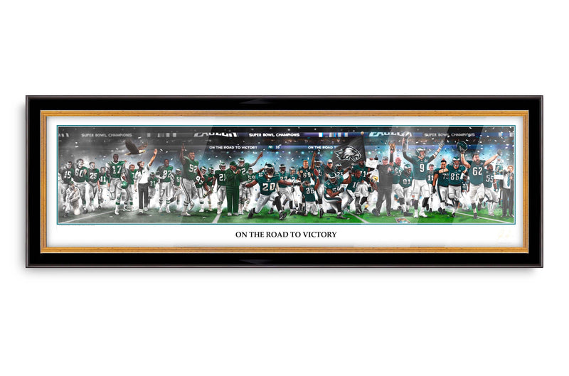 Philly Sports Legacy Collection - Spector Sports Art - Eagles Legacy / Mini Lithograph / Legacy Frame | Black and Gold