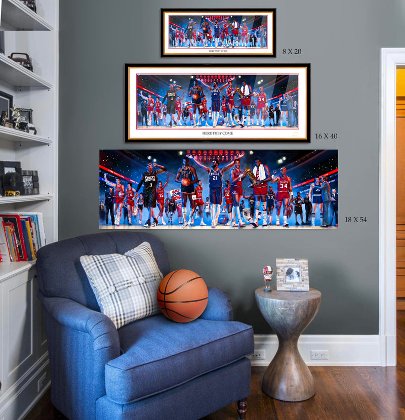Sixers Legacy "Here They Come" - Spector Sports Art -