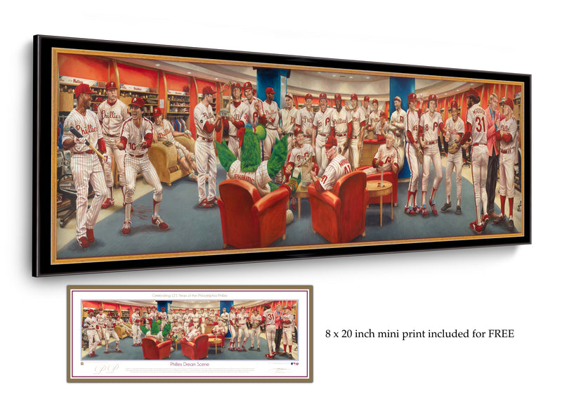 Philly Sports Legacy Collection - Spector Sports Art - Phillies Dream Scene / Canvas / Legacy Frame | Black and Gold