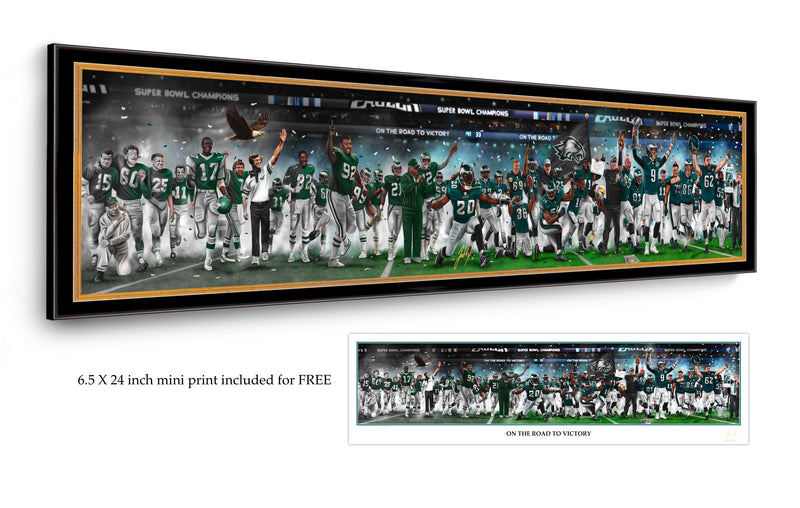 Philly Sports Legacy Collection - Spector Sports Art - Eagles Legacy / Canvas / Legacy Frame | Black and Gold