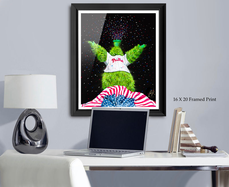 Phillie Phanatic "PARTY ON BROAD" - Spector Sports Art -