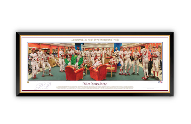 Philly Sports Legacy Collection - Spector Sports Art - Phillies Dream Scene / Mini Lithograph / Legacy Frame | Black and Gold