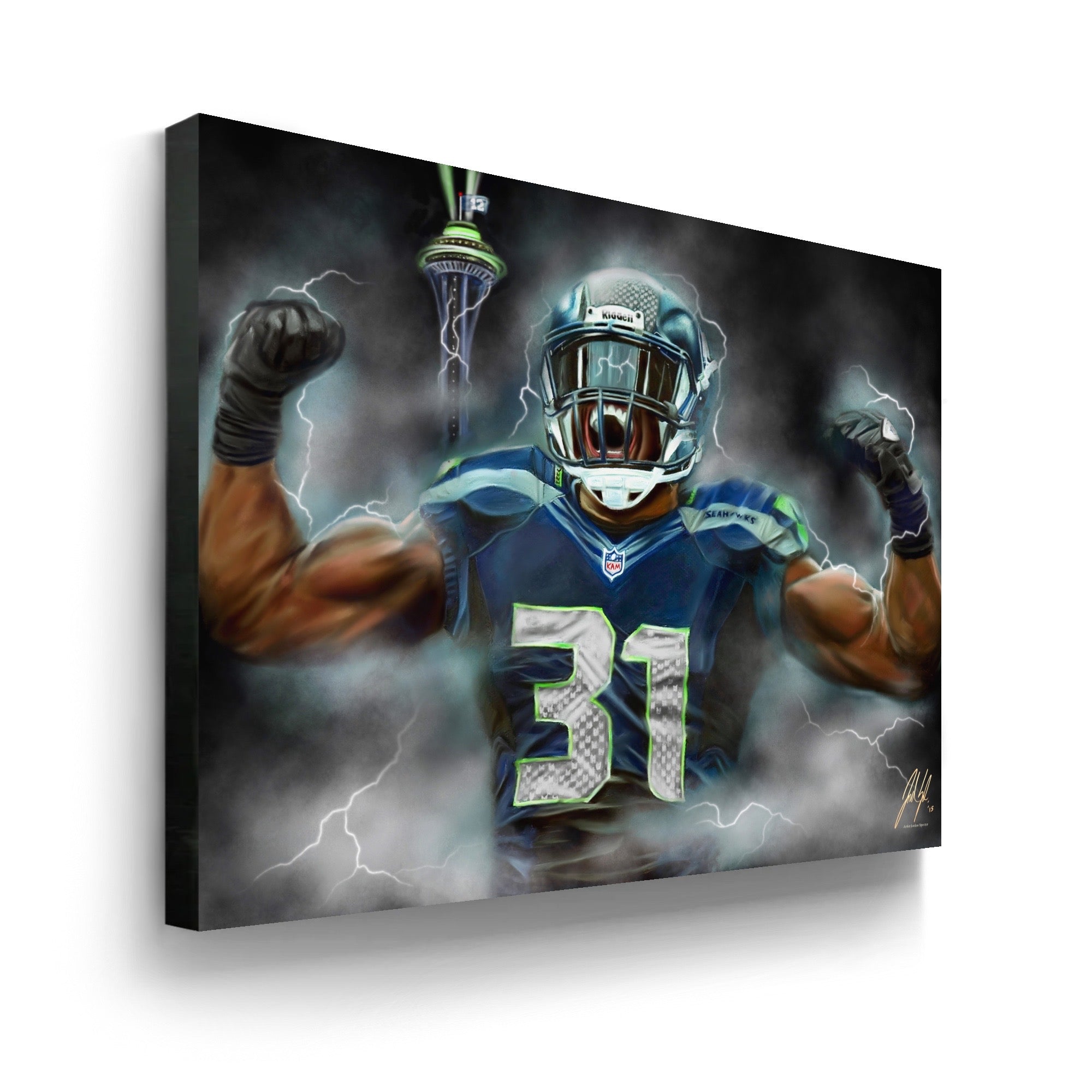 Kam Chancellor "Bam Bam Kam" - Spector Sports Art -