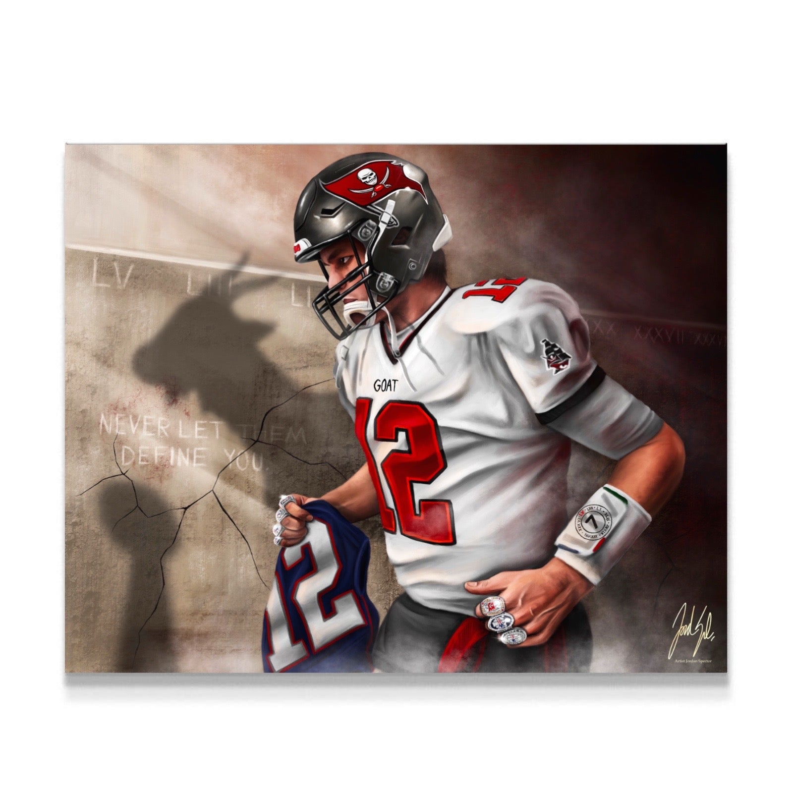 Tom Brady “GOAT” - Spector Sports Art - 16 X 20 Art Print / Unframed